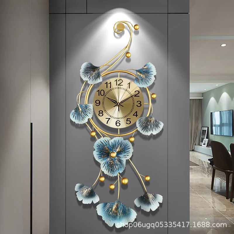 Peacock Wall Clock Stylish Artistic Silent Wall Clock for Living Room Home Decor Modern Design for Hallway 37x82cm