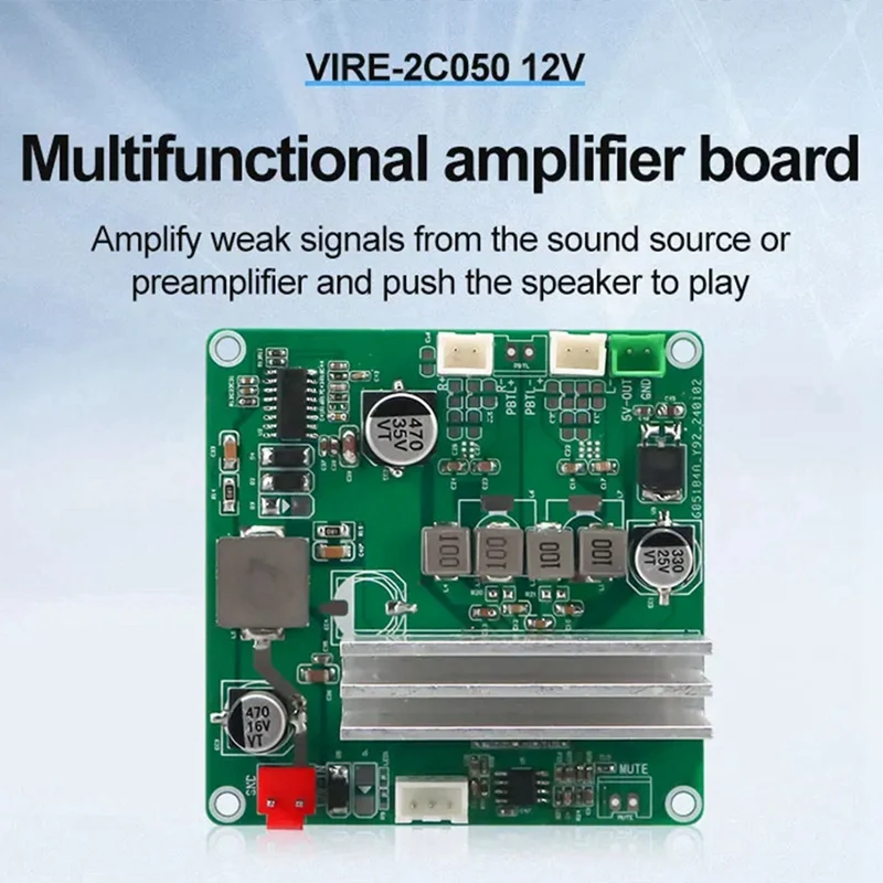 TPA3116D2 Audio Amplifier Board 2.0 Channel 2X50w Stereo HIFI Power Subwoofer Audio Amplifier Module DC12V