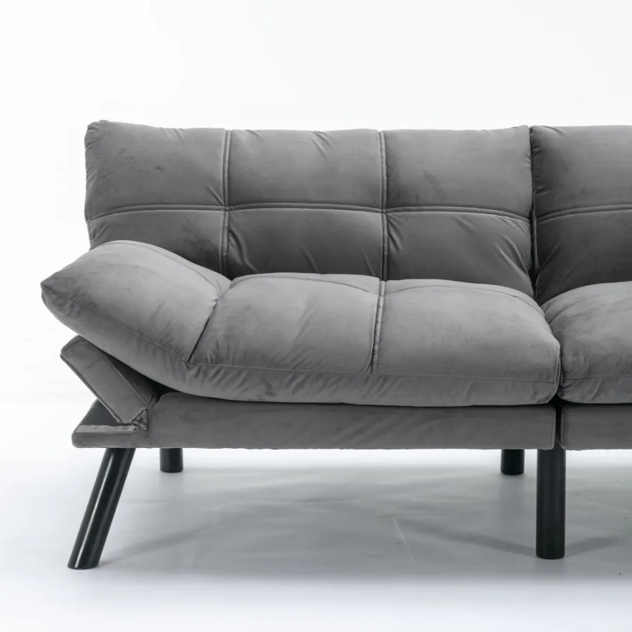 Canapé-lit moderne pliable convertible gris clair
