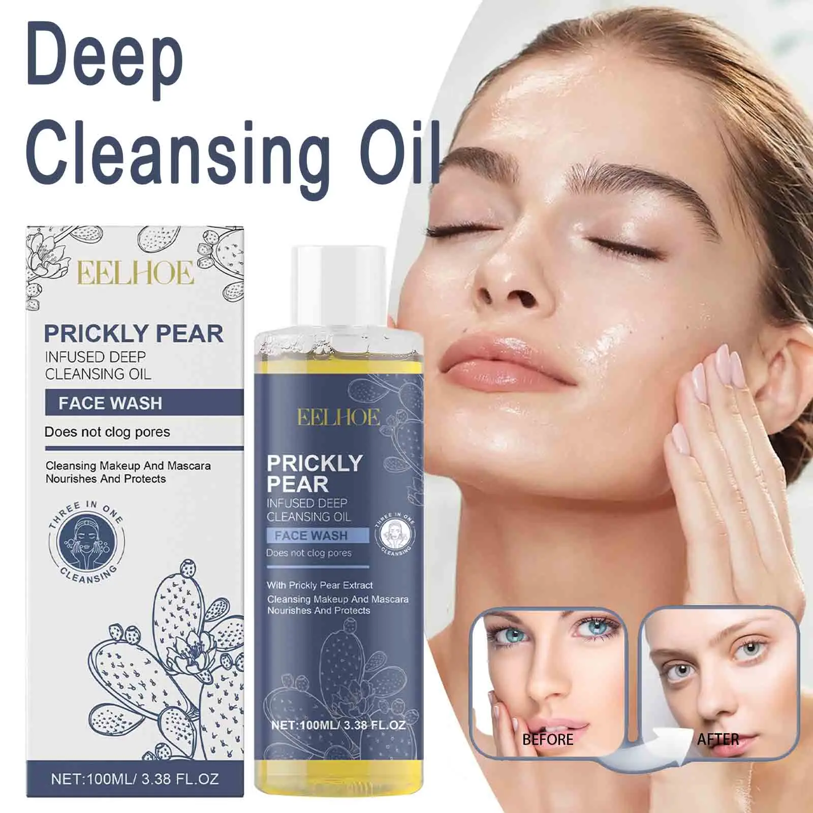 Eelhoe óleo de limpeza profunda remoção de maquiagem limpeza suave acalma a pele emulsificação instantânea vitamina e centella 100ml