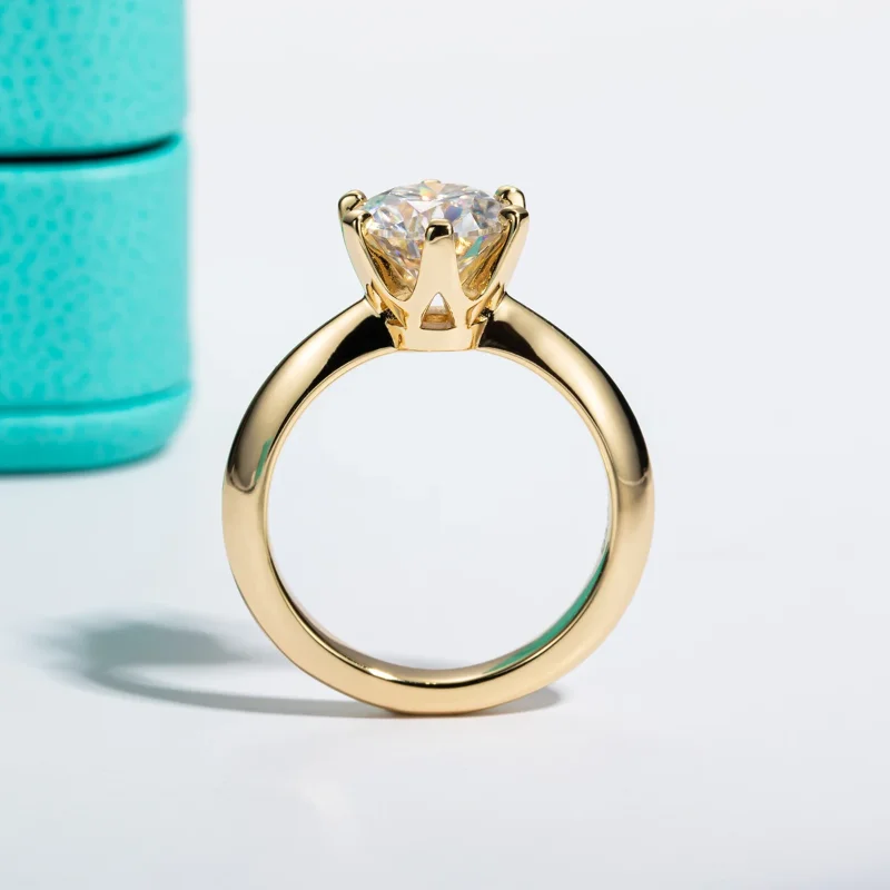 Yellow Gold Ring 3ct D Color Moissanite Engagement Rings For Women GRA Cer Customs Jewelry Wholesale