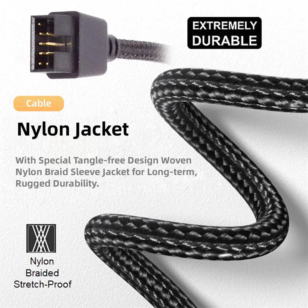 Одиночный USB 2.0 типа A для материнской платы, внутренний 9-контактный 10-контактный штекерный удлинитель с рукавом 20 см, устойчивый к растяжению