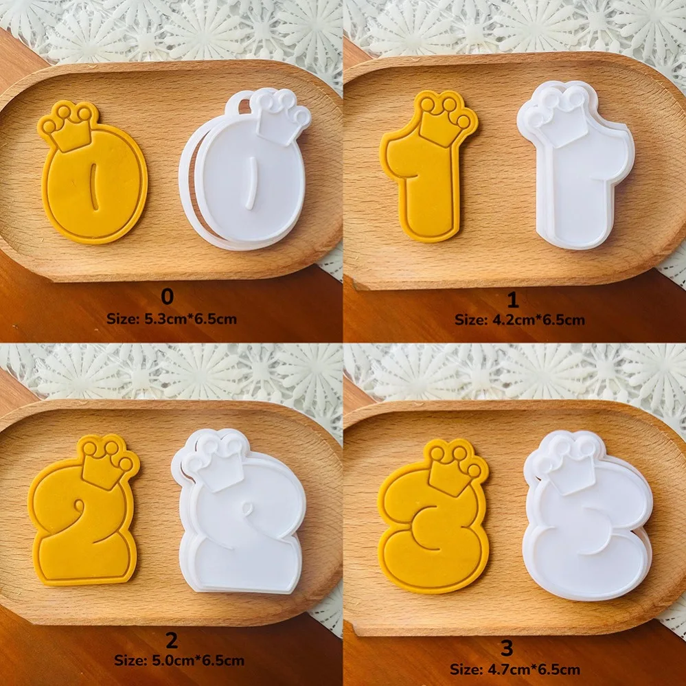 Cookie Cutters Birthday Number Biscuit Mold Cookie Stamp Kitchen Baking Pastry Bakeware Dessert Supplies