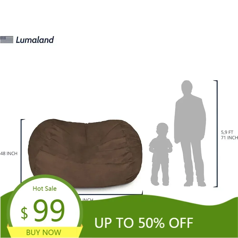 

Горячая распродажа: роскошное кресло-мешок из микрофибры размером 6 футов – ультрамягкое, наполненное пеной, моющееся, очень большое кресло для детей.