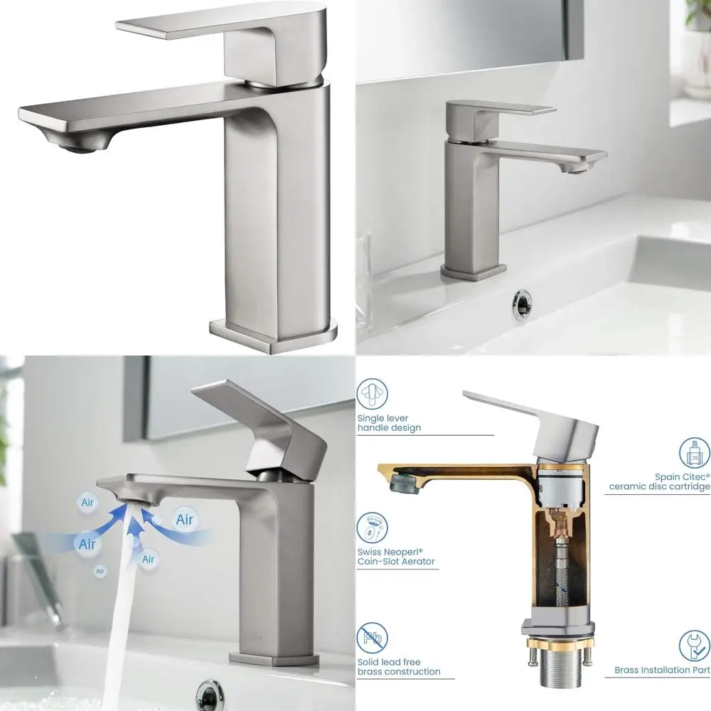 

High-Arc Solid Brass Bathroom Sink Faucet - Durable, Scratch-Resistant with Easy Installation and Long-Lasting Quality