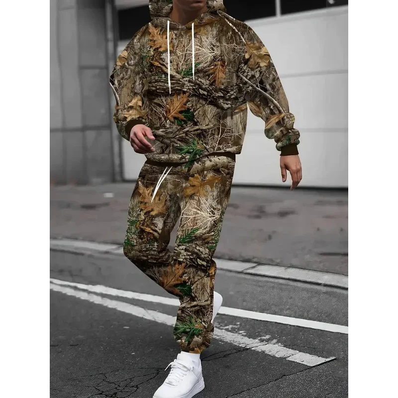 Camouflage Hunting Animal Hoodie Pants Suit 3D Print Men Women High Quality Jogging Tracksuit Outfits Men's Clothing 2Piece Sets