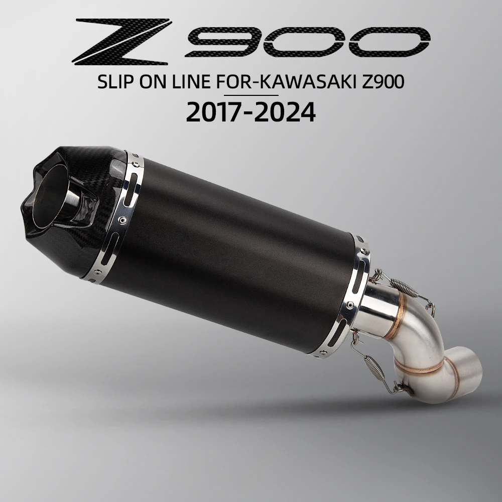 

Motorcycle Exhaust System Carbon Fiber Arro Muffler with Escape Middle Link Pipe DB Killer Slip On For KAWASAKI Z900