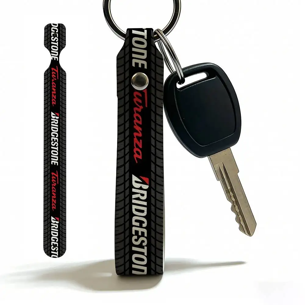Motorcycle Bridgestone PU Leather Keychain Minimalist Key Holder Durable Key Organizer Car Keys Bag Accessories Gift - view 4