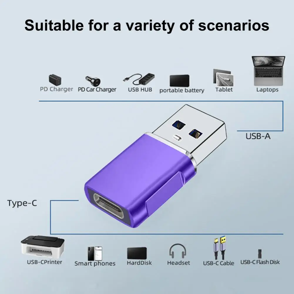 Adaptador Usb tipo c estable para transferencia de datos de carga rápida, tamaño compacto, ligero, hembra tipo c a Usb, eficiente