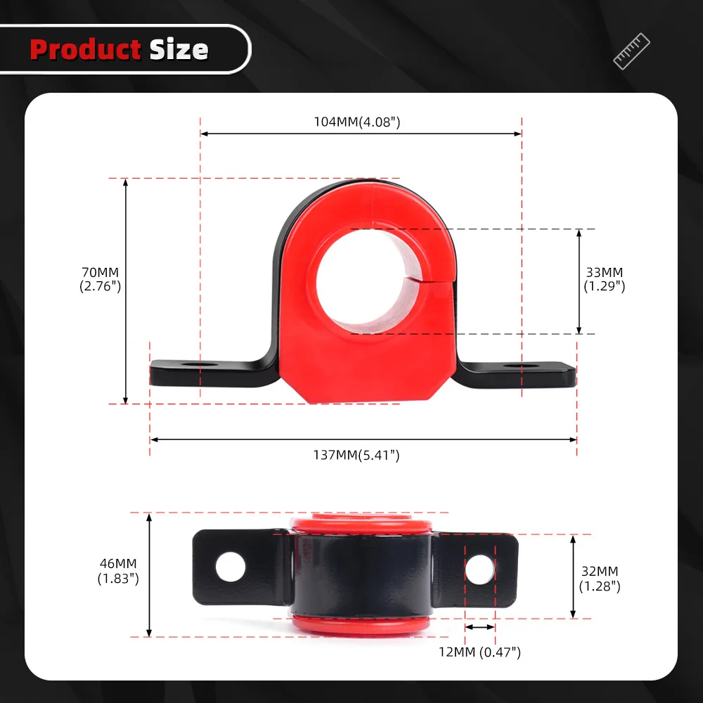 Front Sway Bar Bushing 32mm K80201 for 99-06 Ford F250 F350 F450 F550 Super Duty, Anti-Roll Bar Link