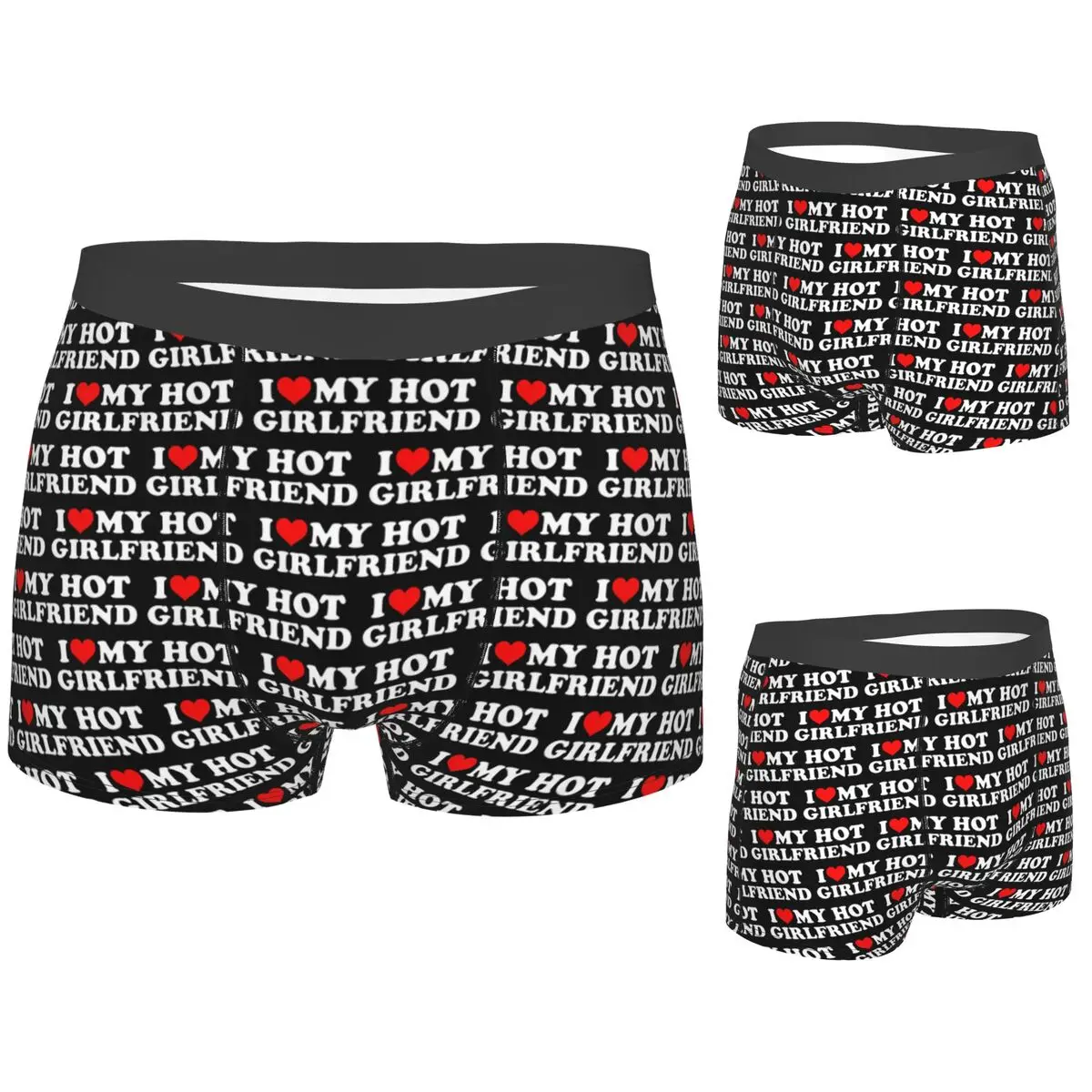 

Трусы-боксеры, шорты I Love My Hot Girlfriend - I Heart My Hot Girlfriend, мужские трусы, удобное нижнее белье для мужчин
