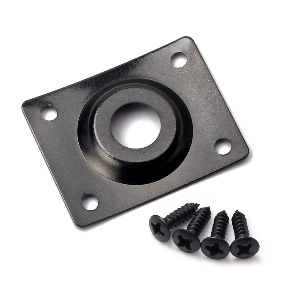

Square Curved Guitar Jack Plate Indented 1/4 Inch Guitar Pickup Output Input Jack Socket Plate Metal Jack Plate With Screws for