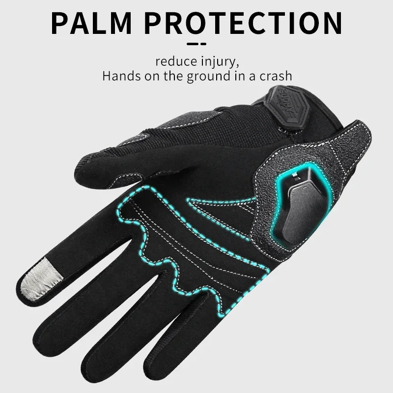 Suomy Motorcycle Breathable Summer Mesh Gloves Moto Men Women Touch Screen Full Finger Anti-Slip Fashion Racing Motorbike Glove