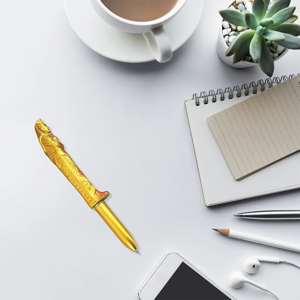 

2Pcs Pharaoh Ballpoint Pen Smooth Writing Comfortable Grip for Note Taking Signature Ideal Student Award Souvenir Plastic Art