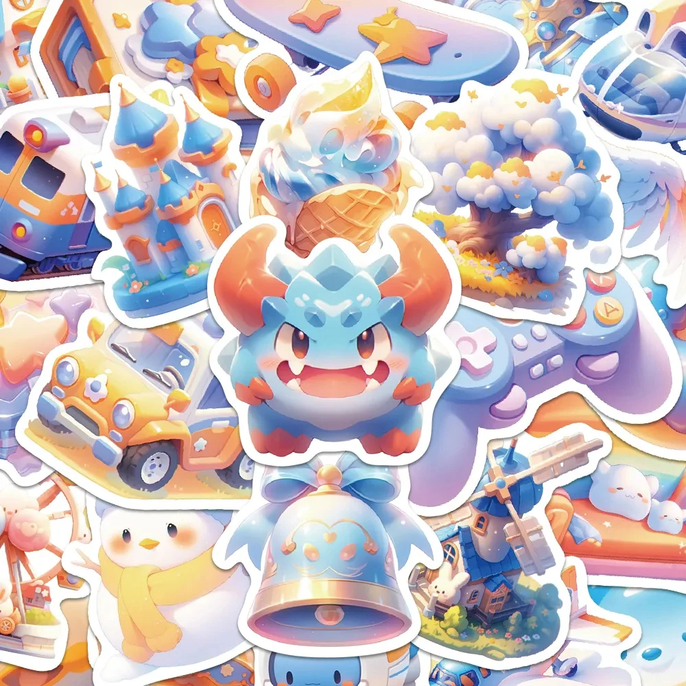 10/30/50pcs INS Style Cute 3D Cartoon Aesthetic Stickers Graffiti Decals for Suitcase Stationery Bike Decoration Sticker Kid Toy