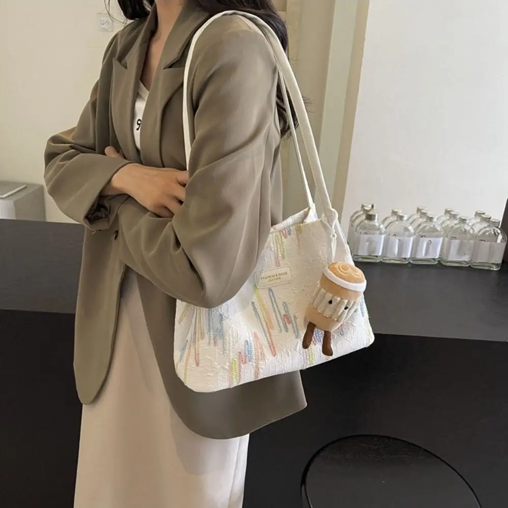 

Симпатичная женская сумка через плечо в корейском стиле, большая вместимость, новый дизайн, нейлоновая сумка-тоут, ретро-сумка в полоску, для улицы