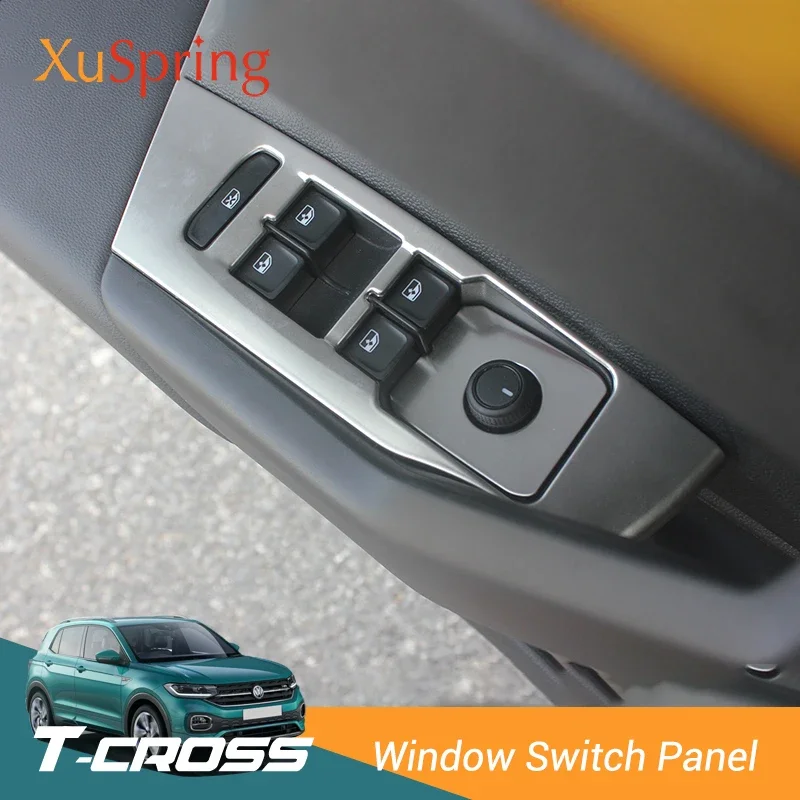 Car Interior GPS Screen Panel Side Trim Cover Stickers Garnish for VW T-cross Tcross 2019 2020 2021 2022 2023 2024 LHD