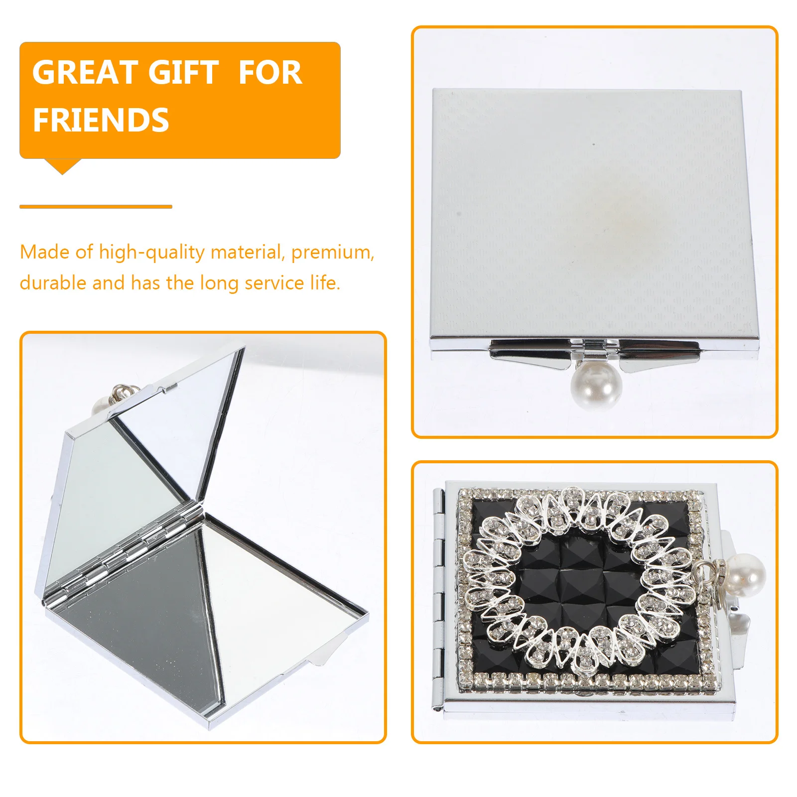 

Portable Makeup Compact Foldable Double-Side Hd Travel Mirror For Women Pocket Purse Mirror Gift