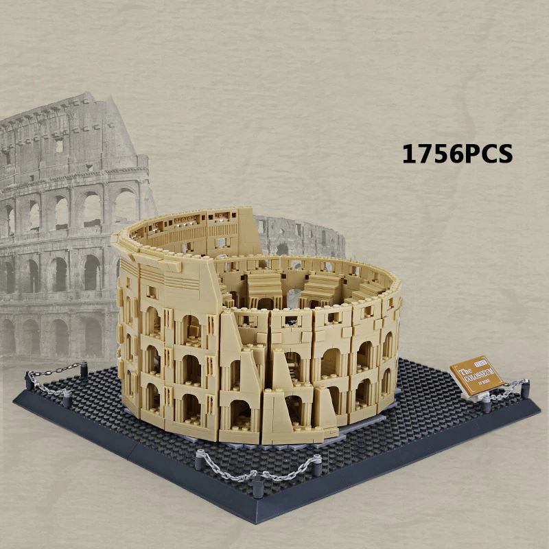 Creative Italy Rome Colosseum Building Block Arenas Model Construction Brick Historical Architecture Toy Collection For Gifts