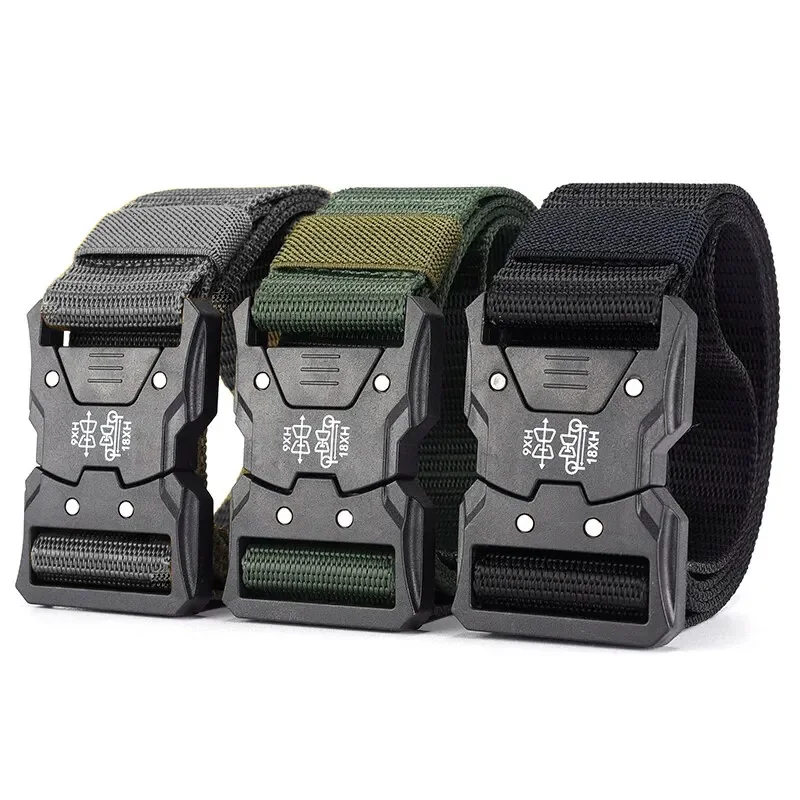 Men's Tactical Belt Canvas Woven Breathable Belt Durable Outdoor Belt Ideal Gift Choice