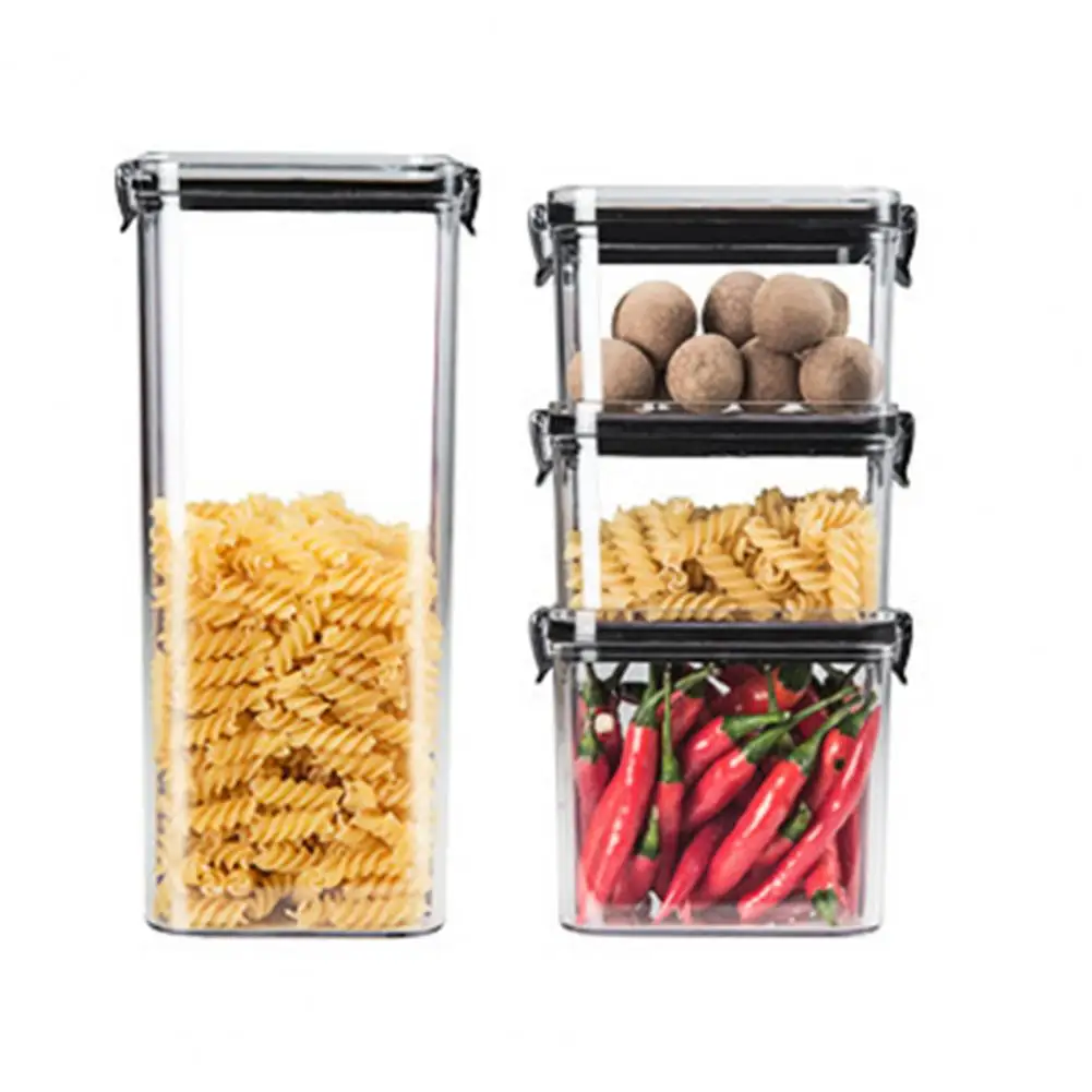 Airtight Flour Sugar Storage Container Sealed Grain Storage Canister Airtight Food Storage Containers Set Transparent for Rice