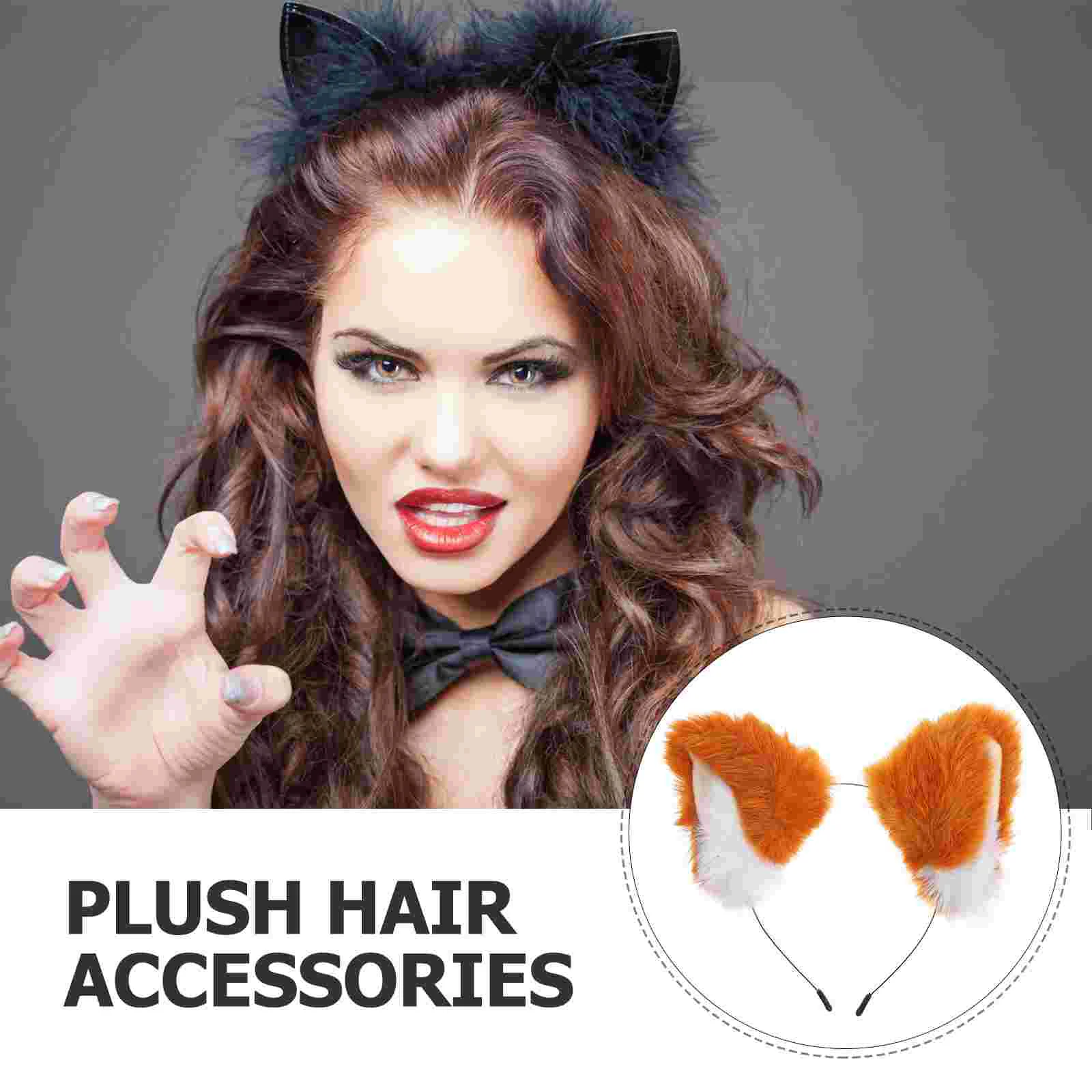 Dance Ear Socket Plush Hair Accessories Three-dimensional Cat Headband Cosplay Ornament Fox Hairband Party Fabric