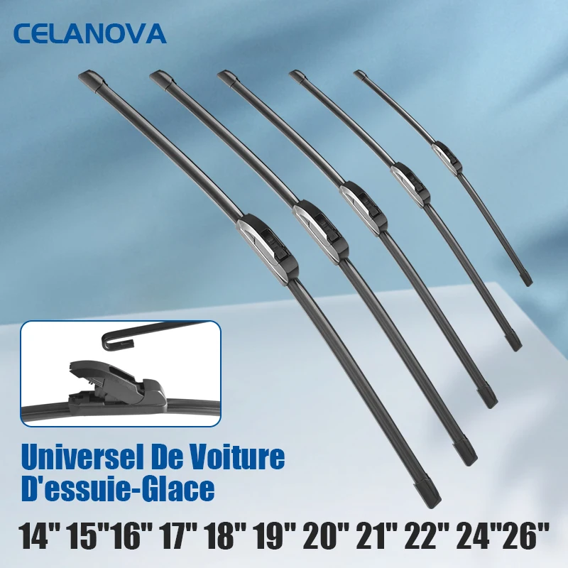 Universal Car Wiper Blade Refill U/J Type Hybrid Rubber Frameless Windshield Wipers 14\