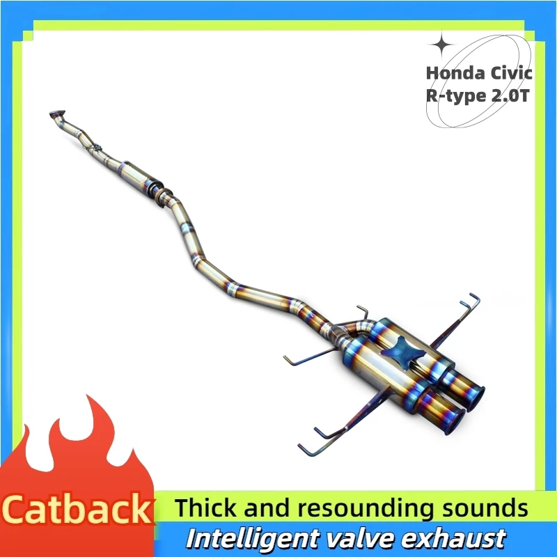 For Honda Civic R-type/R-type 2.0T 2017-2023 Direct exhaust High performance titanium alloy cat back exhaust pipe