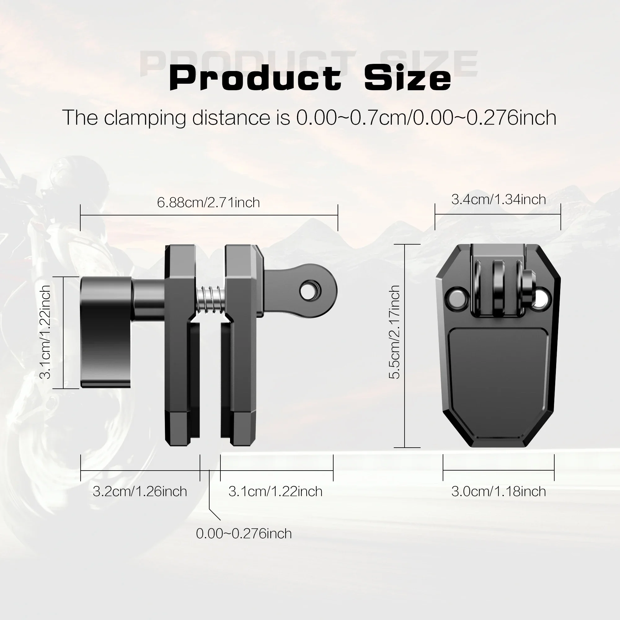 Motorrad-Windschutzscheibenhalterung Aluminium-Klemme für GoPro 13 12 Insta360 X5 X4 X3 Ace für DJI Osmo 360/Action 6 4 5 Zubehör – Detail 5
