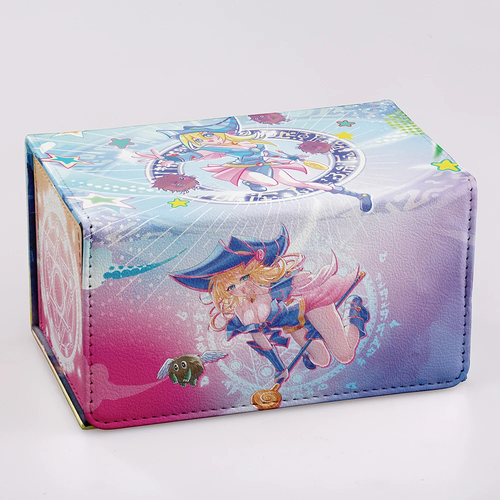 yugioh-ダークマジシャンのデッキボックス女の子のデッキボックス大容量yu-gi-oh-ポケモントレーディングカードpuレザー収納ボックス200