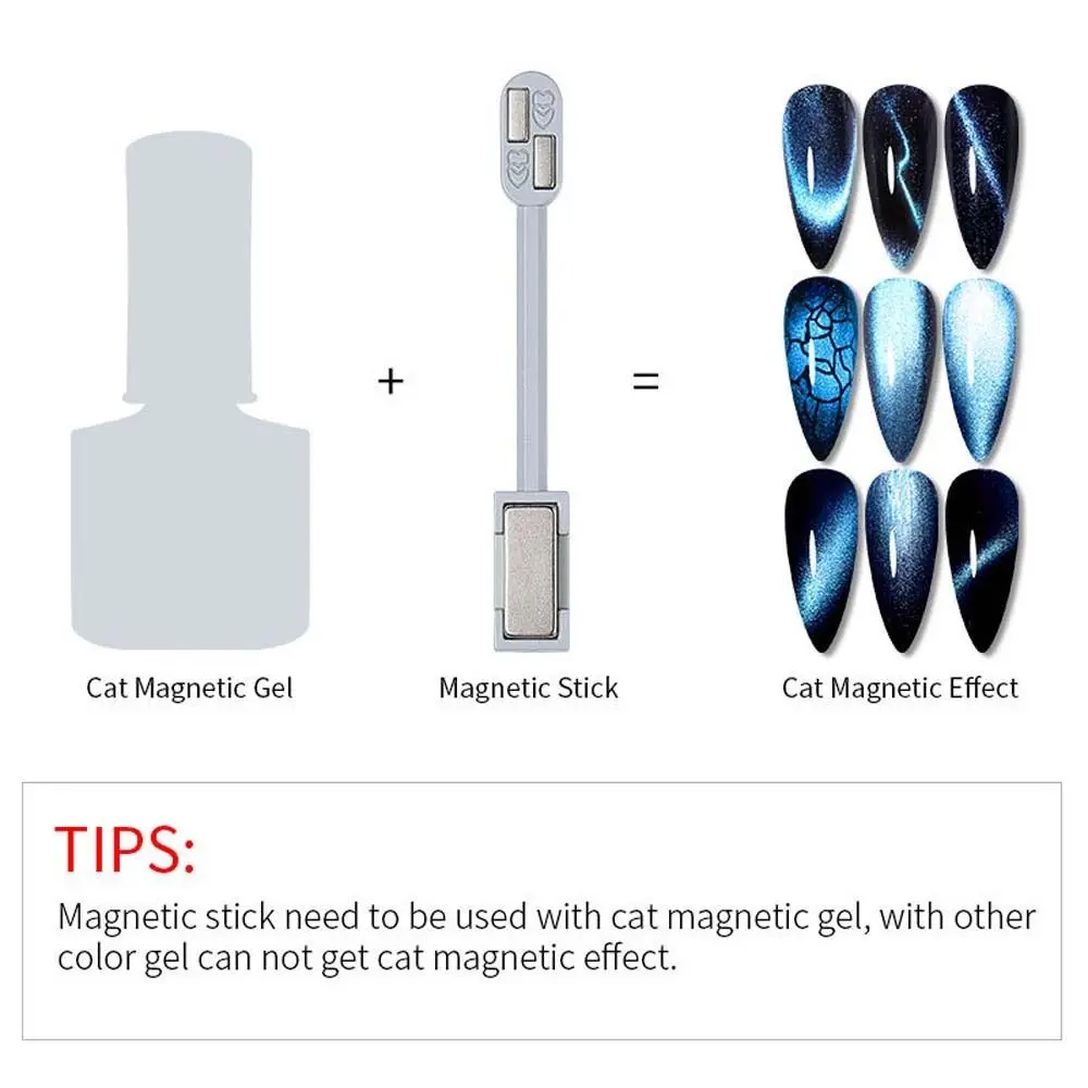 مغناطيس مزدوج الرأس لطلاء الأظافر ، أدوات فن الأظافر ، كتلة مغناطيسية ، كتلة مغناطيس عين القط
