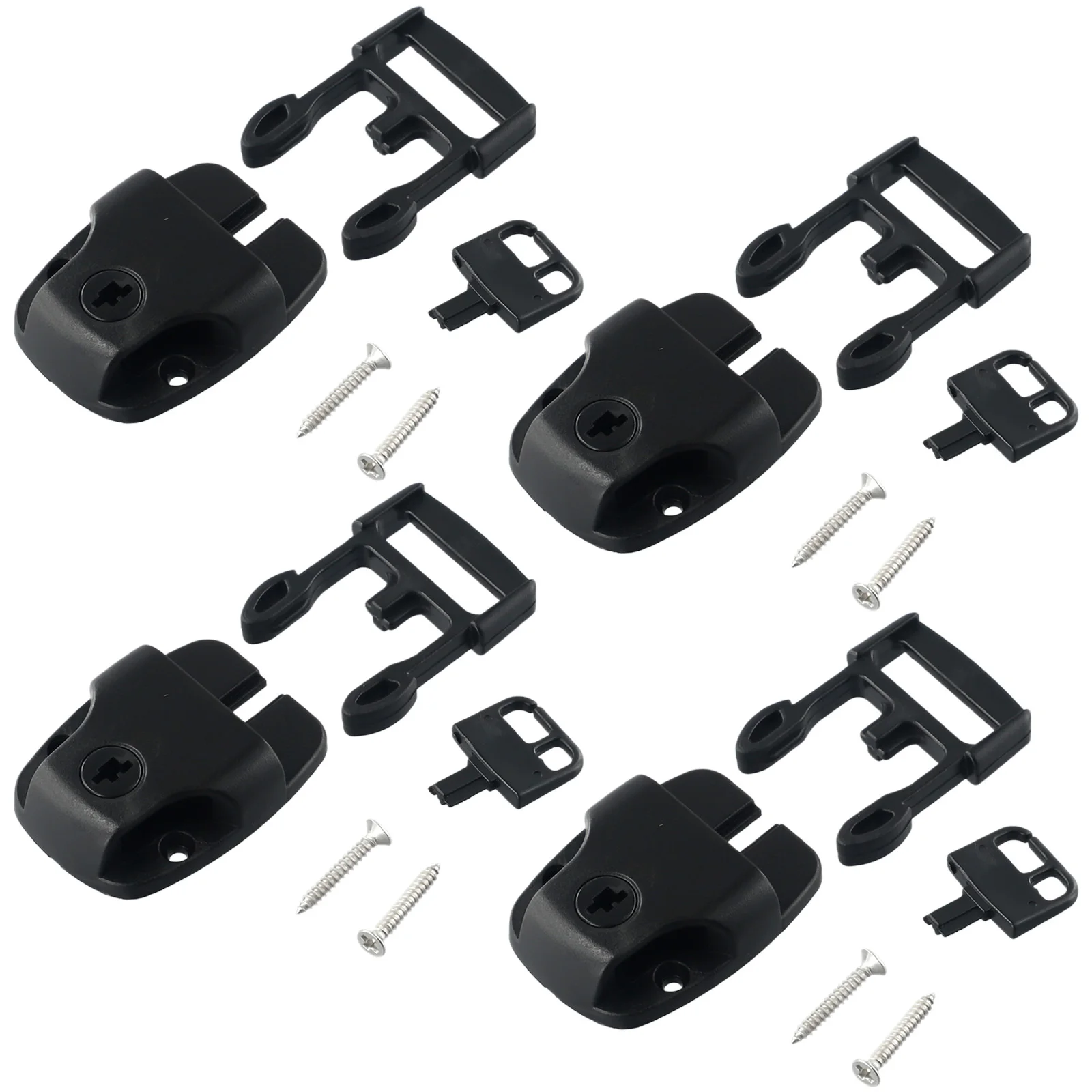 Spa Tub Cover Broken Latch Repair Kit 4 Set with Clip Locks Keys and Hardware for Replacement of Missing Latches