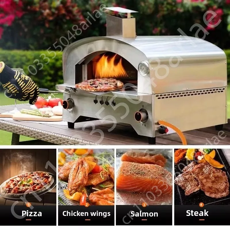 

Mimiuo Outdoor Gas Oven With Automatic Rotating Stone - 14 Inch Portable Propane Pizza Ovens For Outside - Professio