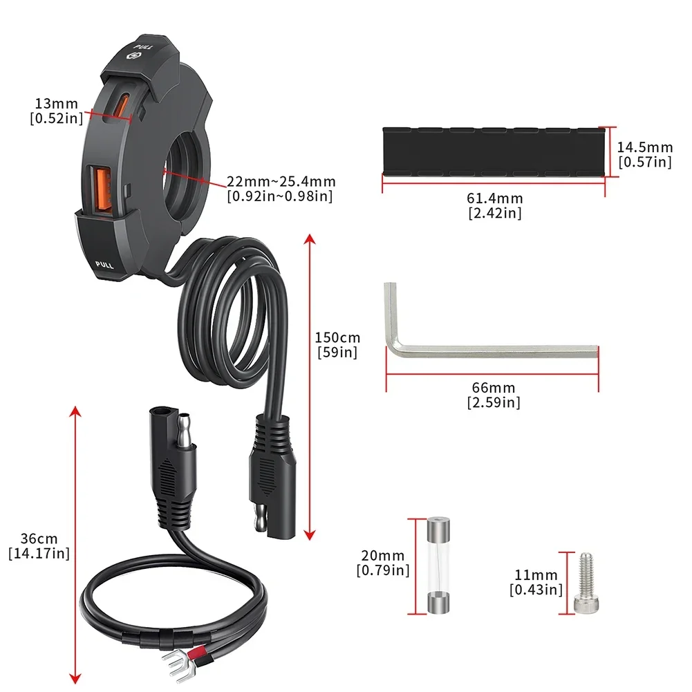 

12 В новое Usb-зарядное устройство для мотоцикла, водонепроницаемая розетка с портом Type-C для сотового телефона, электрическая розетка, зарядное устройство для мобильного телефона, вилка для Moto