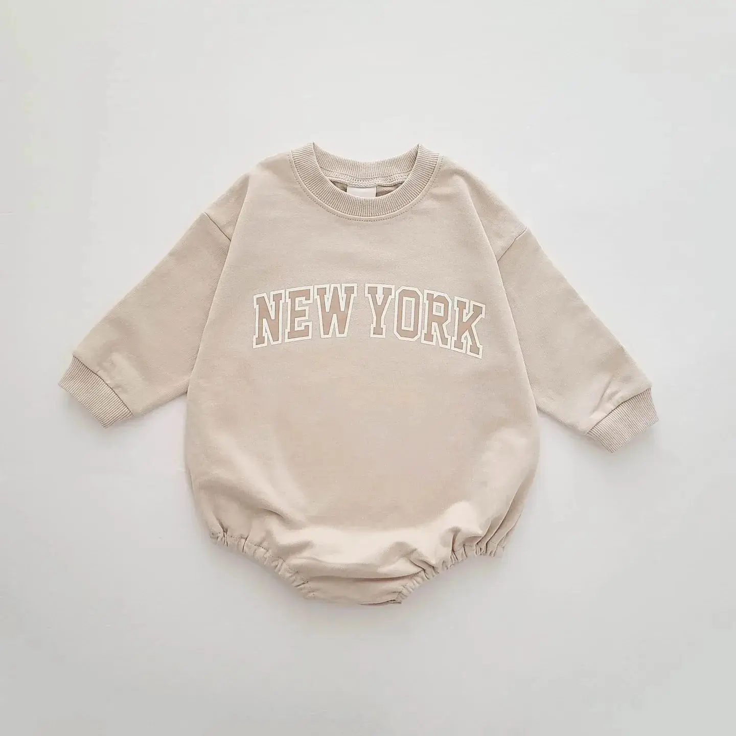 2023 Baby Romper INS 0-12M Newborn Infant Baby Boy Girl Romper Cute New York Letter Long Sleeve Jumpsuit Playsuit Clothing