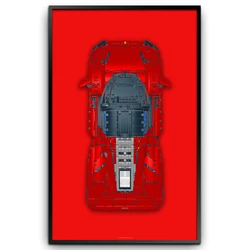 Display Wallboard for Lego technic Ferrari Daytona SP3 42143,Adult Collectibles for Lego Car Wall Mount Building Blocks