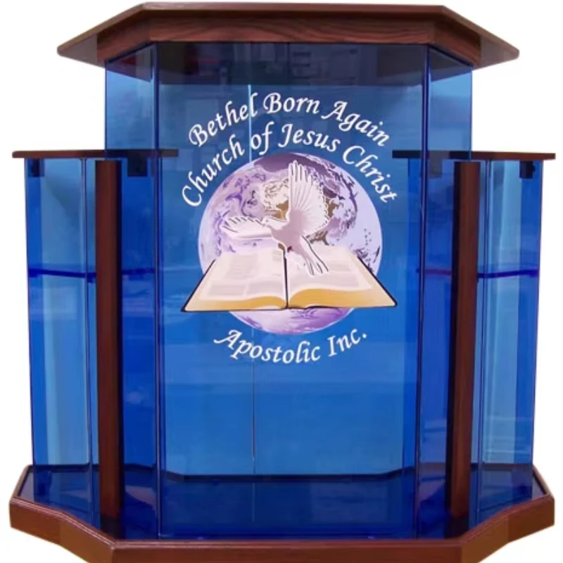 Blue wing church acrylic podium