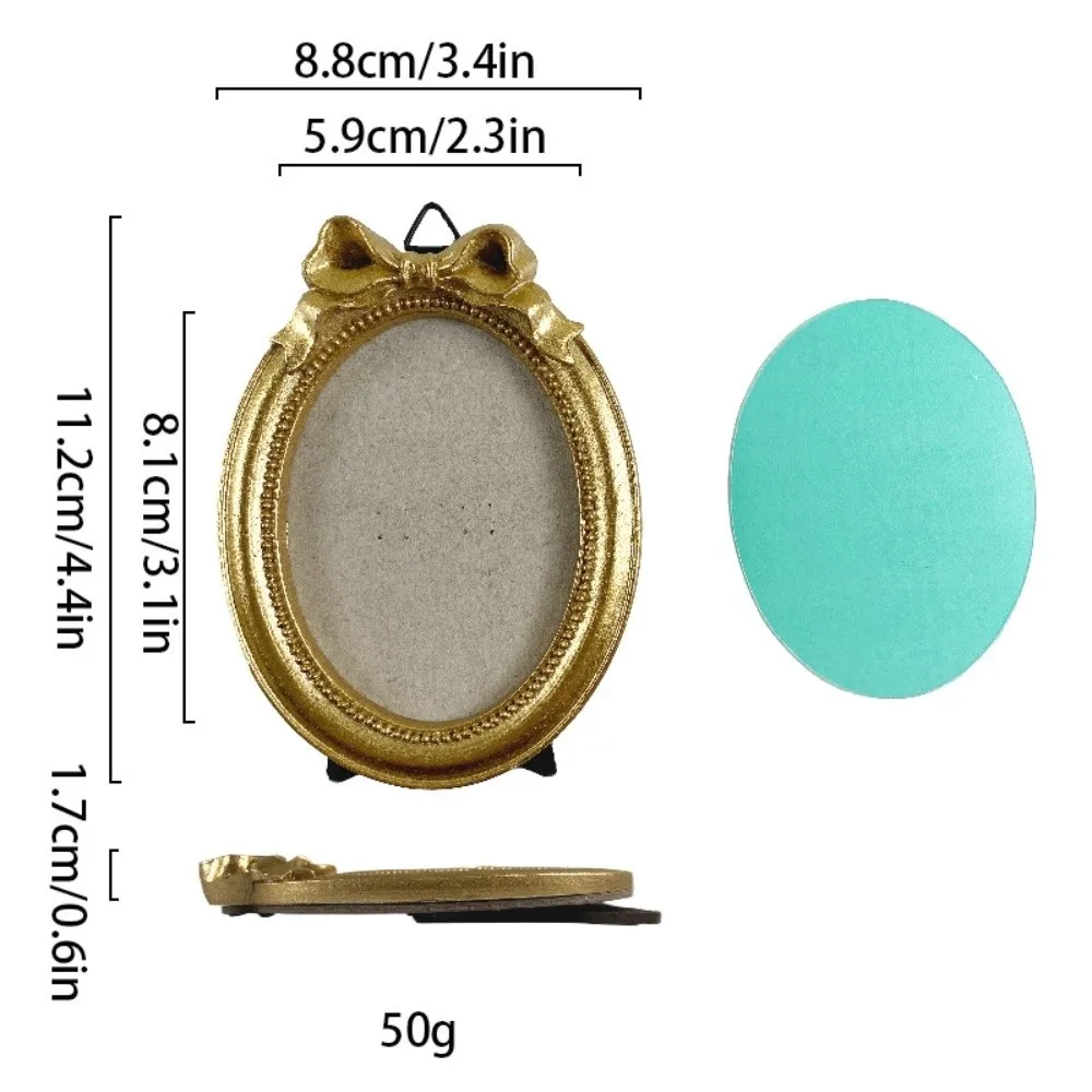 Gold Baroque Style Photo Frame Resin Antique Picture Frame Ornaments Exquisite Vintage Photo Display Holders Tabletop Wall Decor