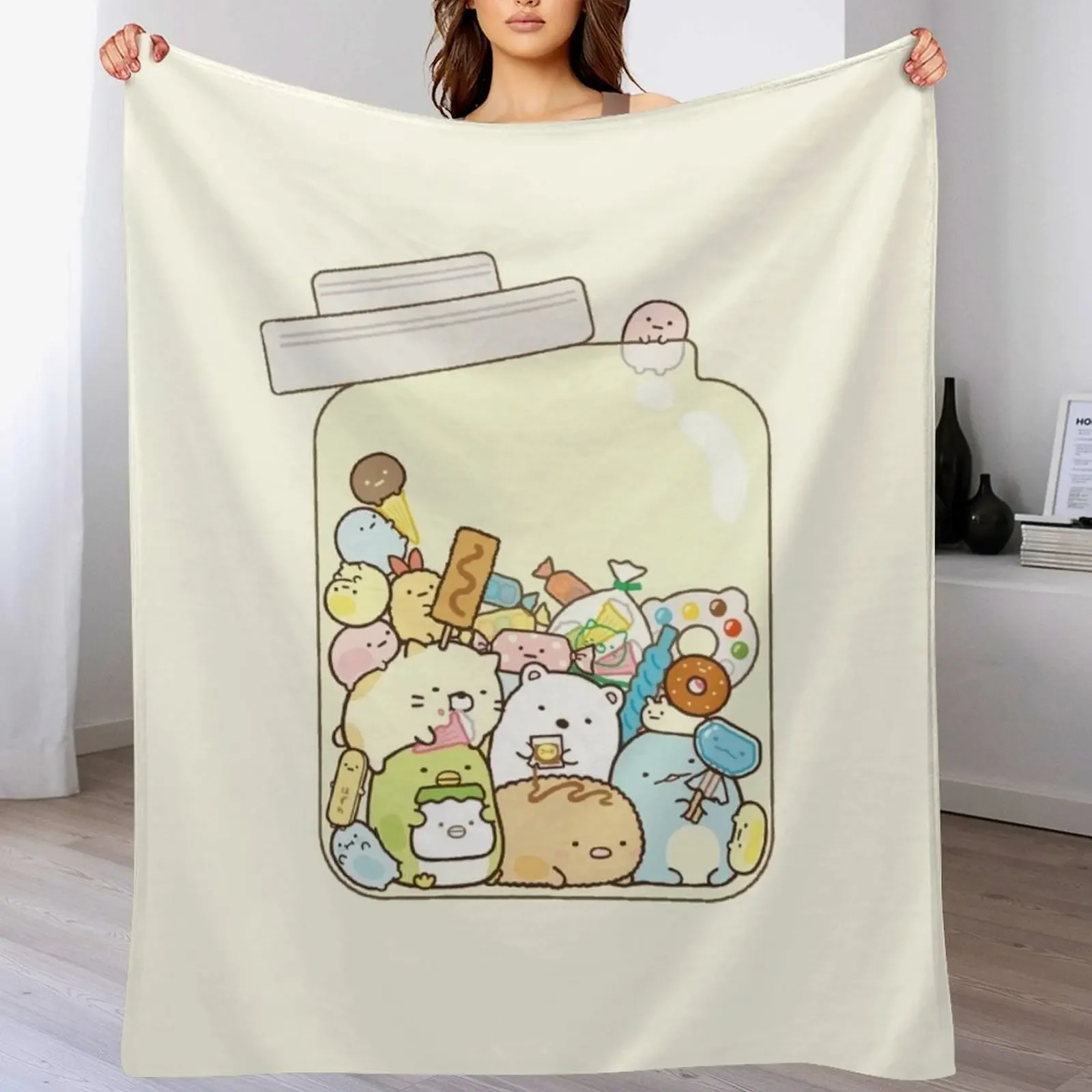 Sumikko Gurashi In a Jar Throw Blanket Extra Large Throw Blankets Sofas Of Decoration Designers Flannels Blankets