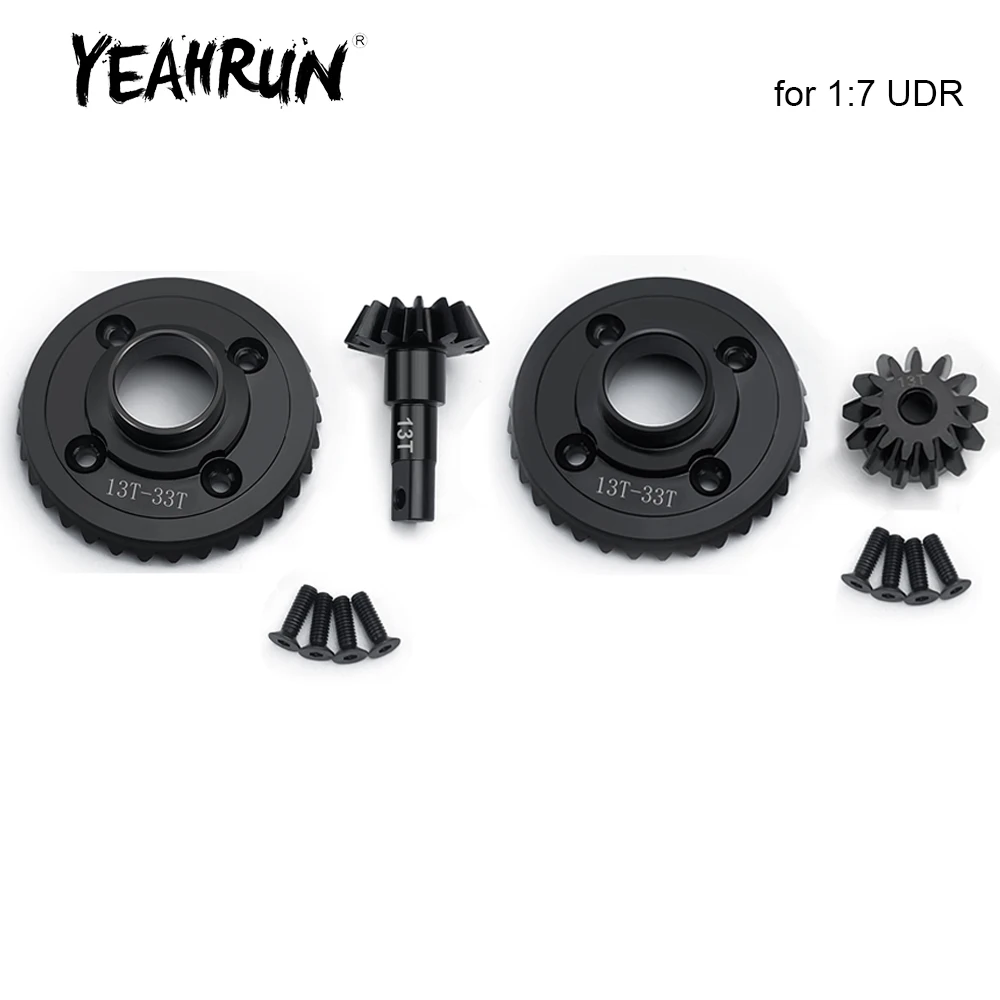 YEAHRUN 40CR Steel Front Rear 13T+33T Diff Gear for UDR Unlimited Desert Racer 1/7 RC Car Upgrade Parts