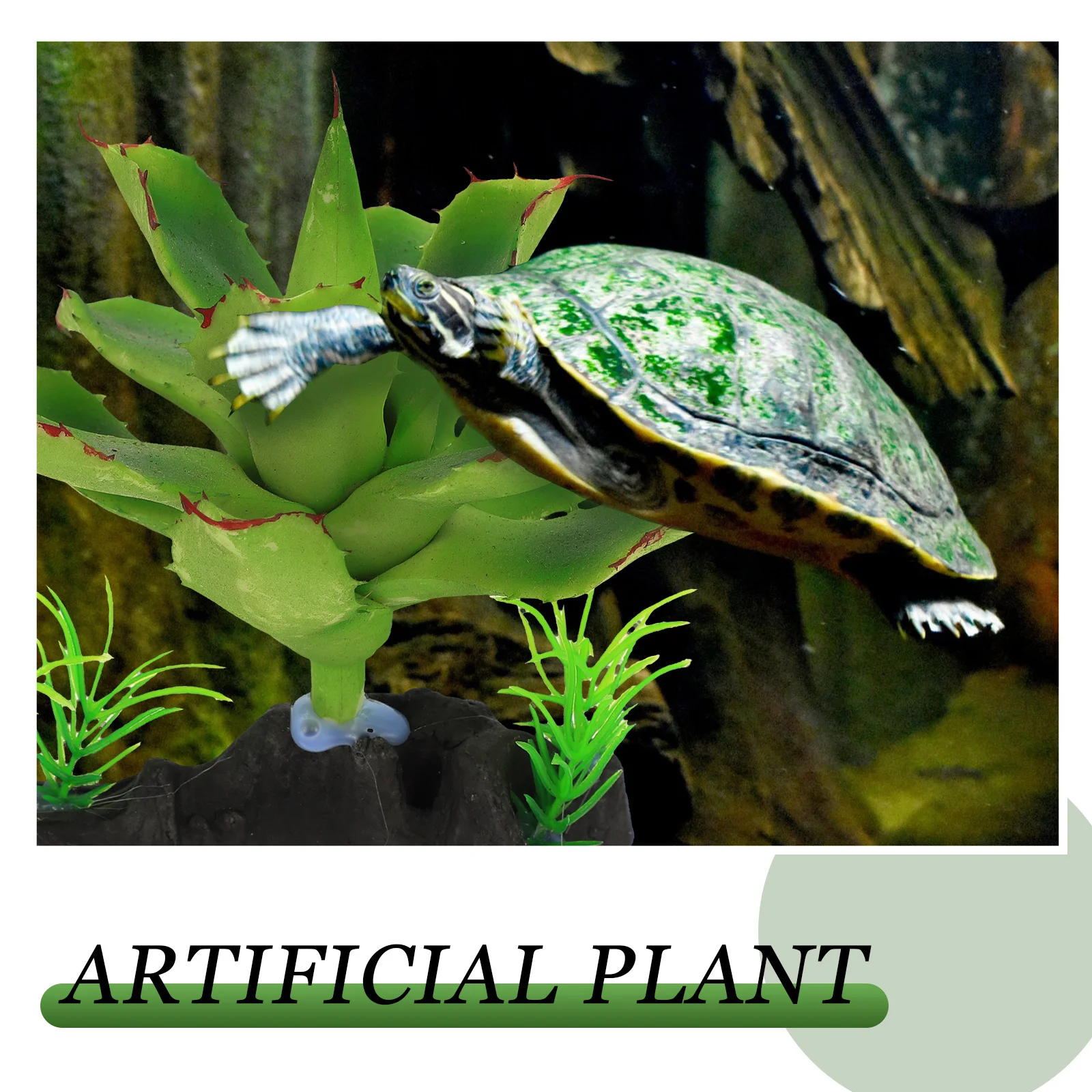 

Transparent Spider Box Plant Decor Artificial Green Fake Plants for Aquarium Reptile Terrarium Fish Tank Landscape Safe Hideout