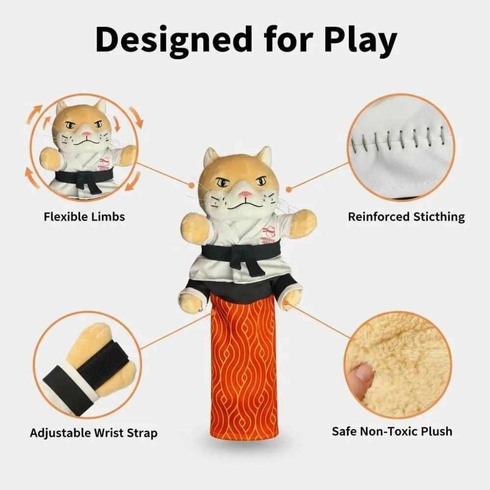 

Cartoon Cat Karate Kitty Puppet Protective Forearm Sleeve Wear Resistant Cat Boxing Puppet Tough Padding Interactive