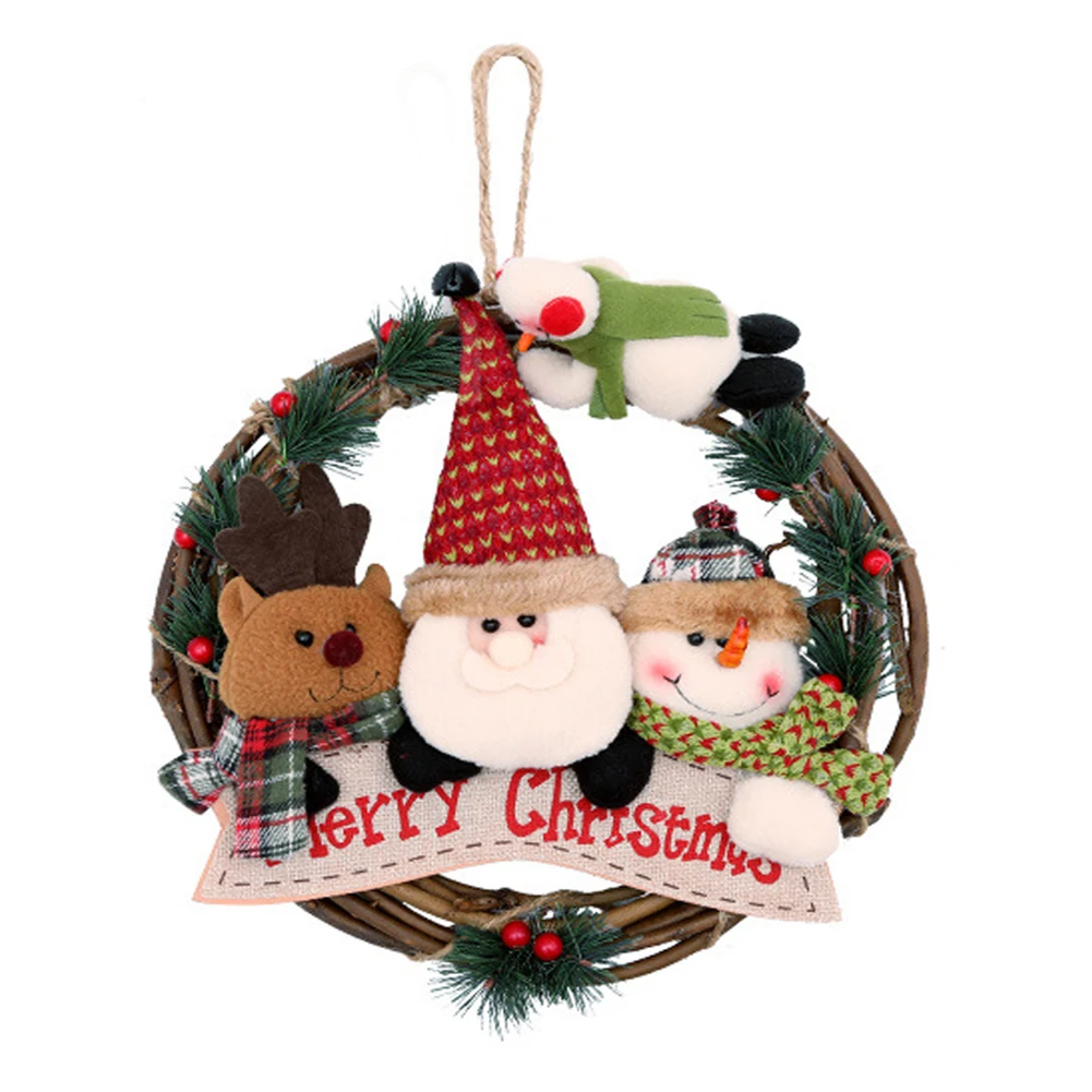 

Christmas Wreath Decoration Rattan 29cm Door Fireplace Hanging Decorations Ornaments Crafts Scene Decoration Supplies