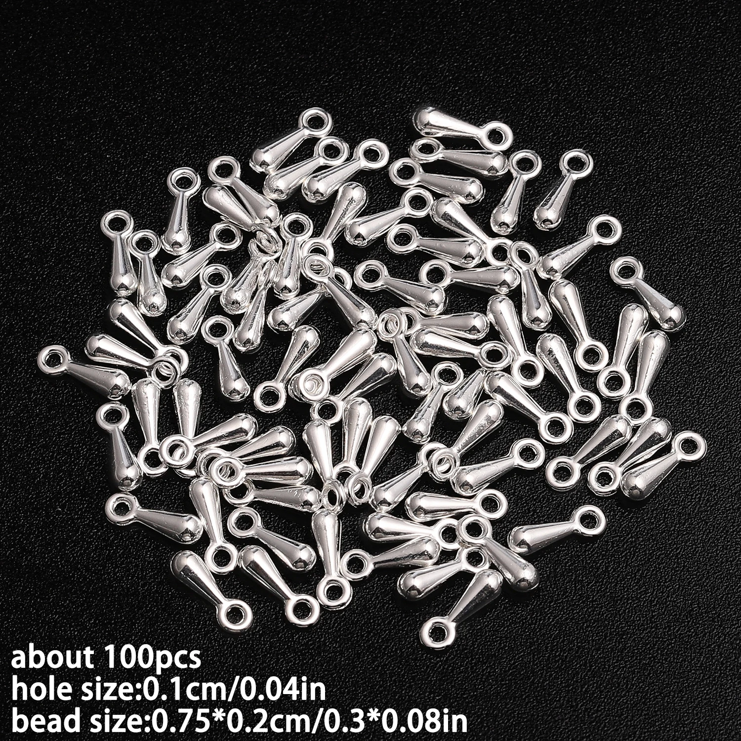 100 stuks roestvrijstalen waterdrop hangers eindkralen staart hanger extender ketting kralen voor sieraden maken bevindingen accessoires