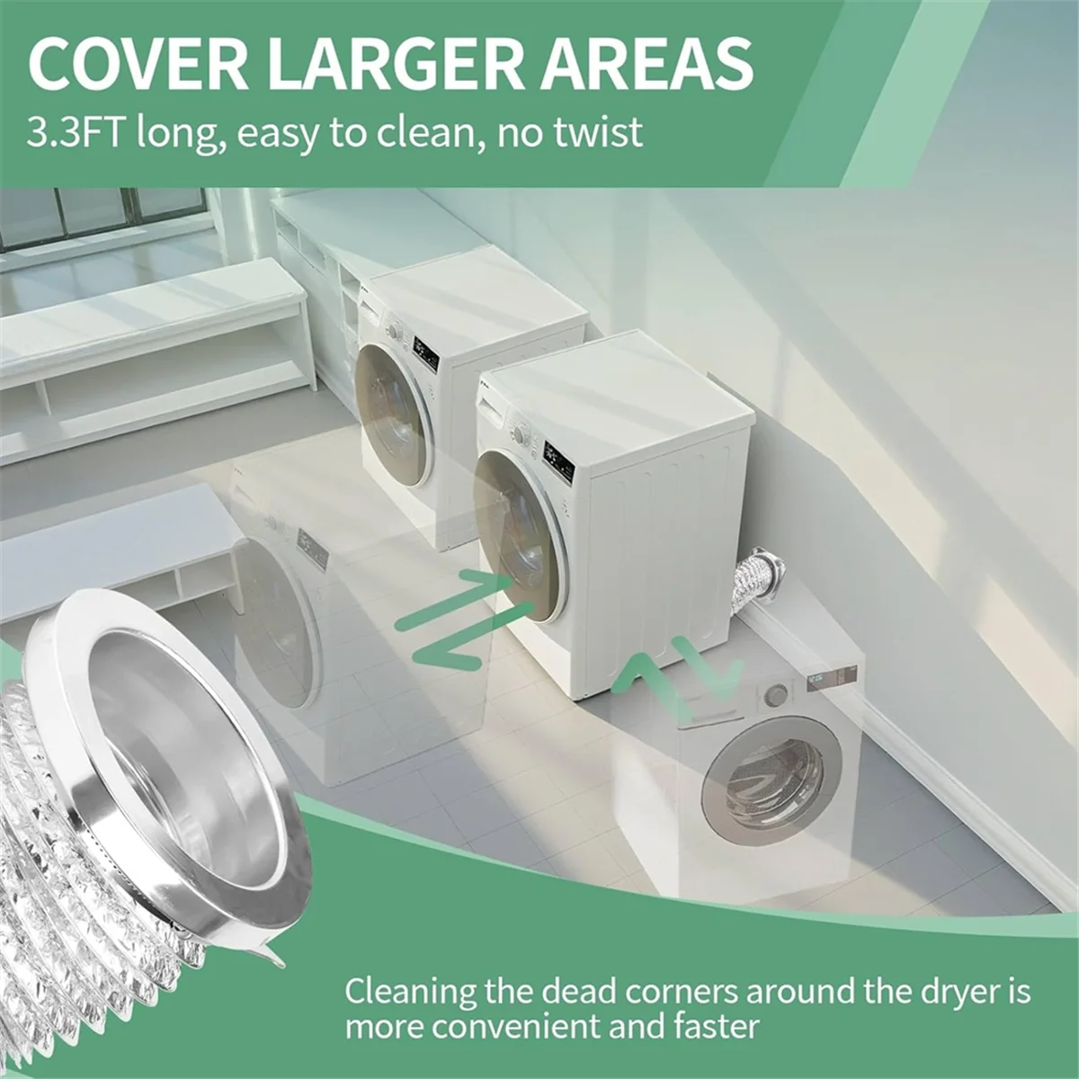 

YHYS Magnetic Dryer Vent Coupling Connector Kit - DV180 Airtight Seal, Quick Connect, Includes 2 Clamps
