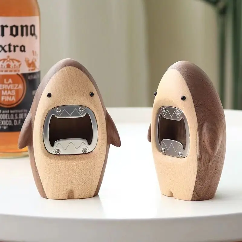 

Solid Wood Shark Bottle Opener Ornament Home Housewarming Gift Personalized Creative Decoration Bottle Opener