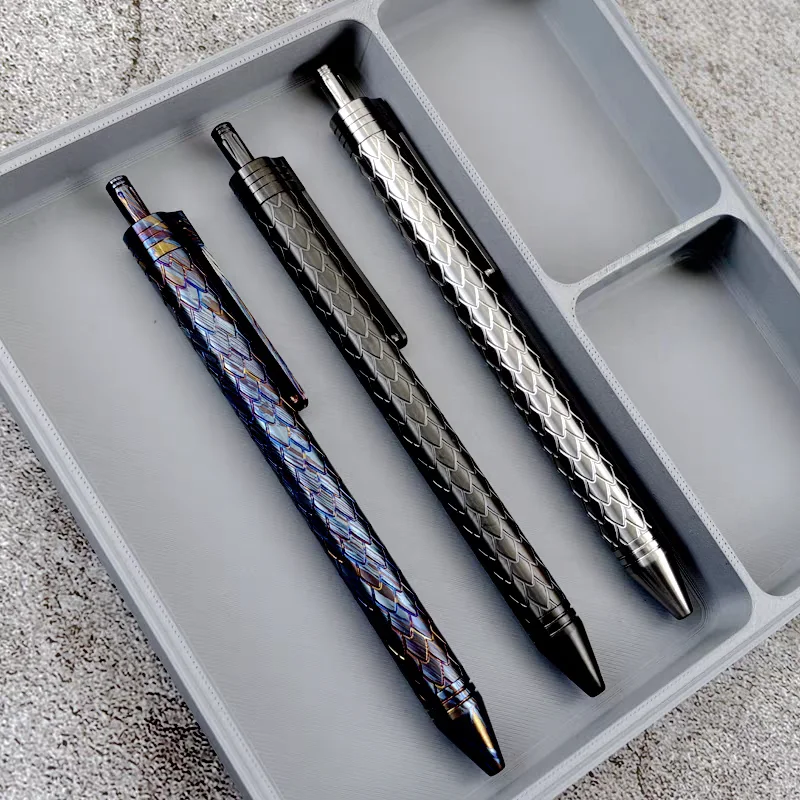

Dragon Scale Zirconium Alloy & Titanium Damascus Rollerball Pen High-End Business Office Sign Pen EDC Tactical Pen