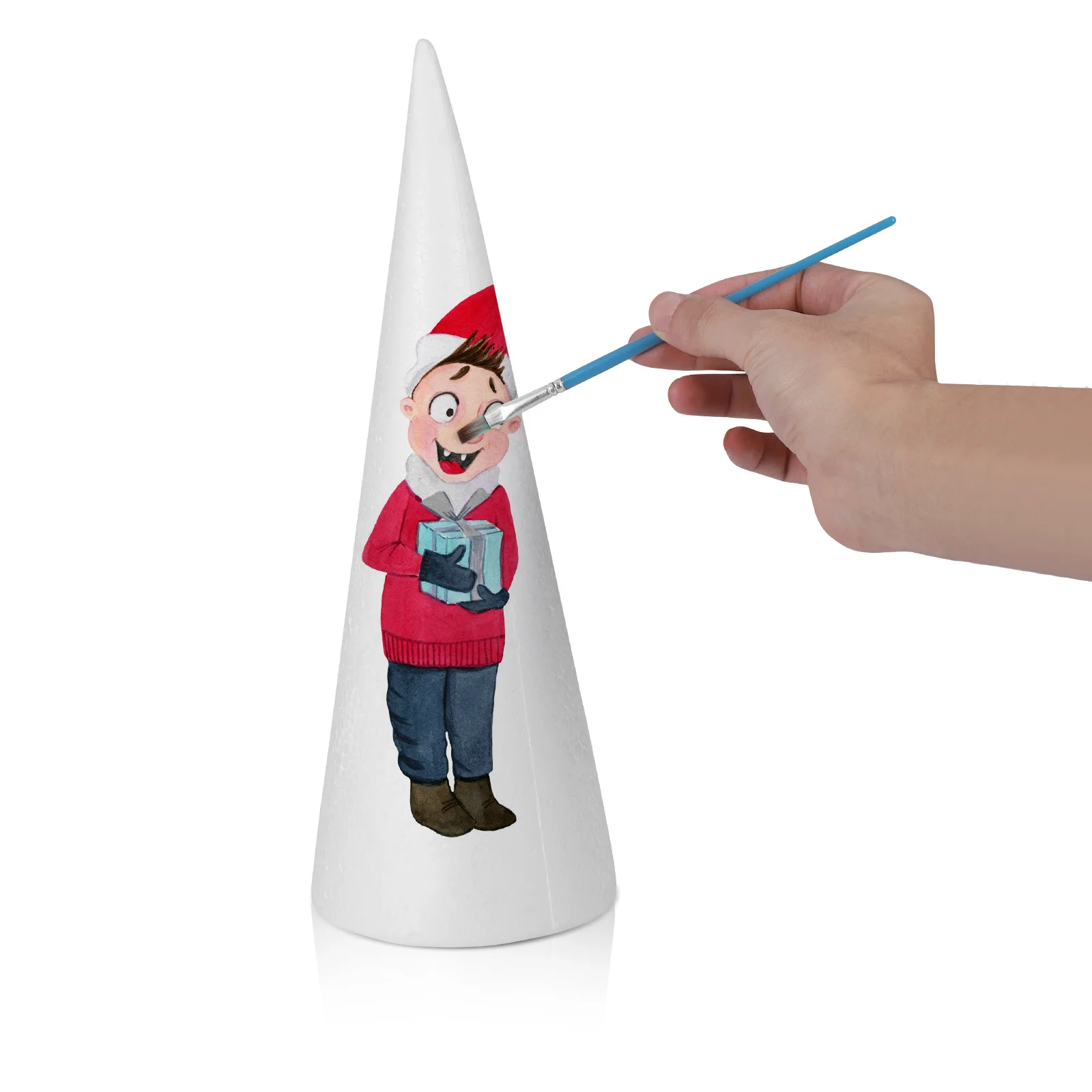 

2pcs Foam Cones 38X13.5Cm White Craft Cone Diy Christmas Tree Decoration Sculpture Art Project Accessories Solid Handmade