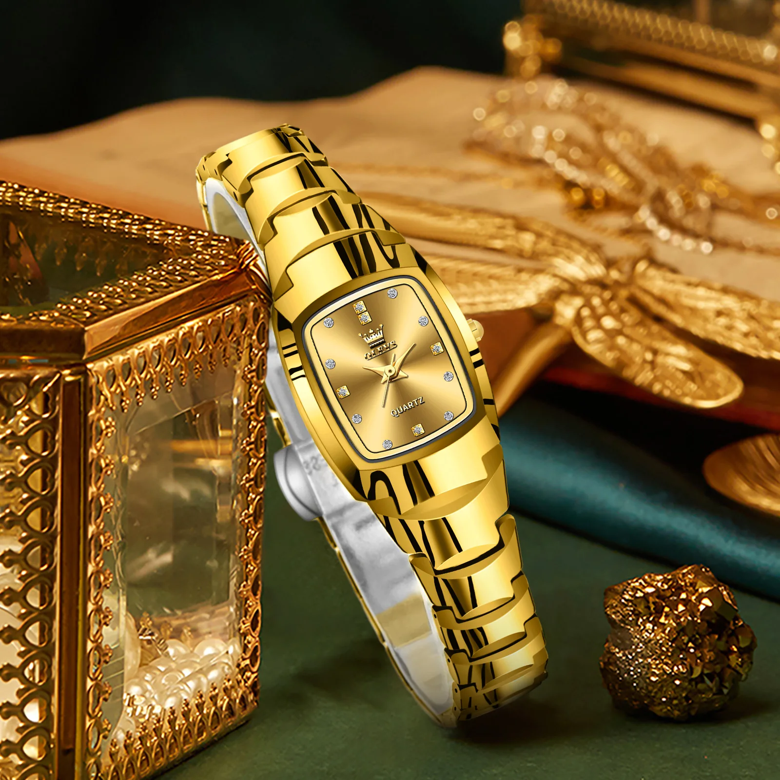 OLEVS High Quality Luxury Women Quartz Watch Best Selling Fashion Trend Original Tungsten Steel Waterproof Elegant Ladies Watch