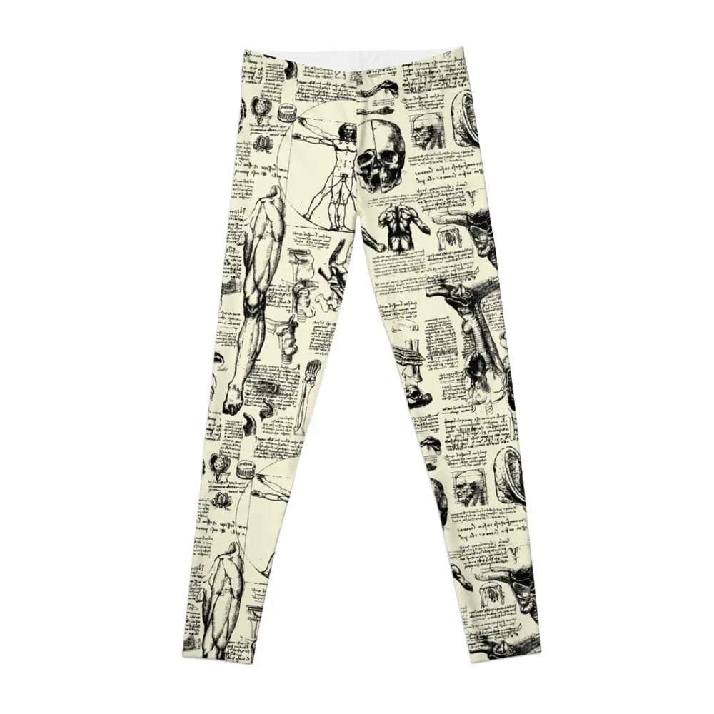 

Da Vinci's Anatomy Sketches // Parchment Leggings for girls push up fitness Womens Leggings